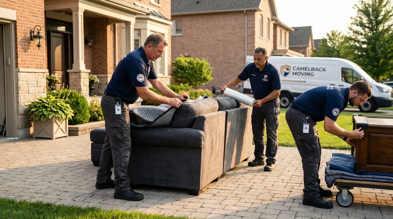 Large estate moving crew wrapping furniture in Lake Wales, FL